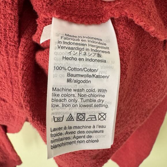 Madewell Texture & Thread Women’s Size S Red Long Sleeve Tie Front Top Casual - Picture 8 of 10